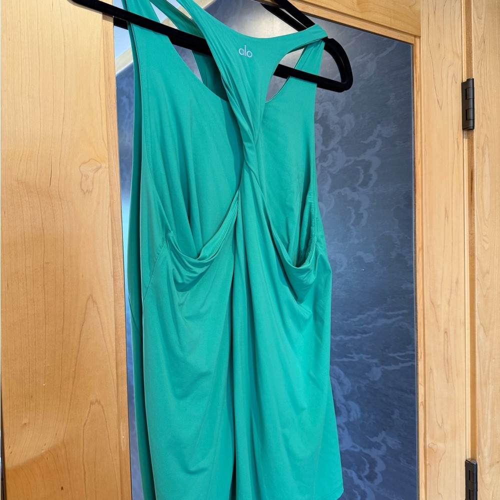 ALO Yoga Teal Racerback Tank Top